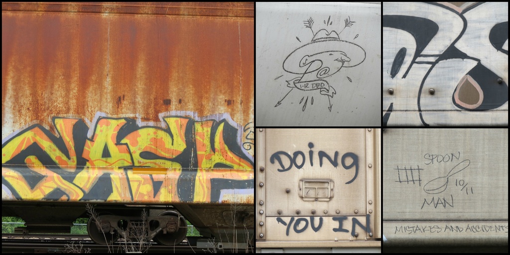 Train Graffiti Collage by juliedduncan