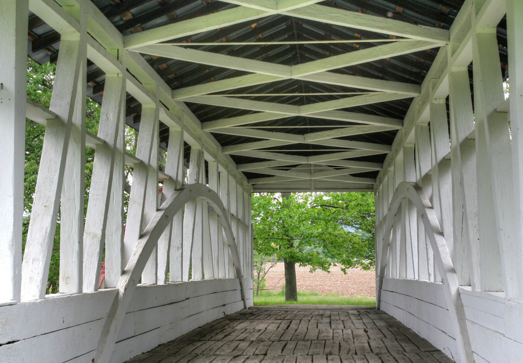 Historic covered bridge by mittens