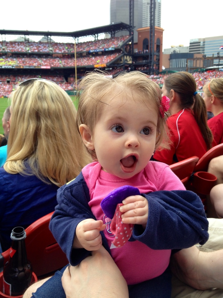 Excited to be at her first Cardinals baseball game by mdoelger