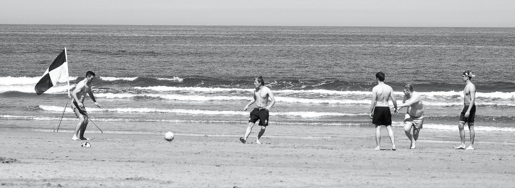 Men. Football. Beach by jesperani