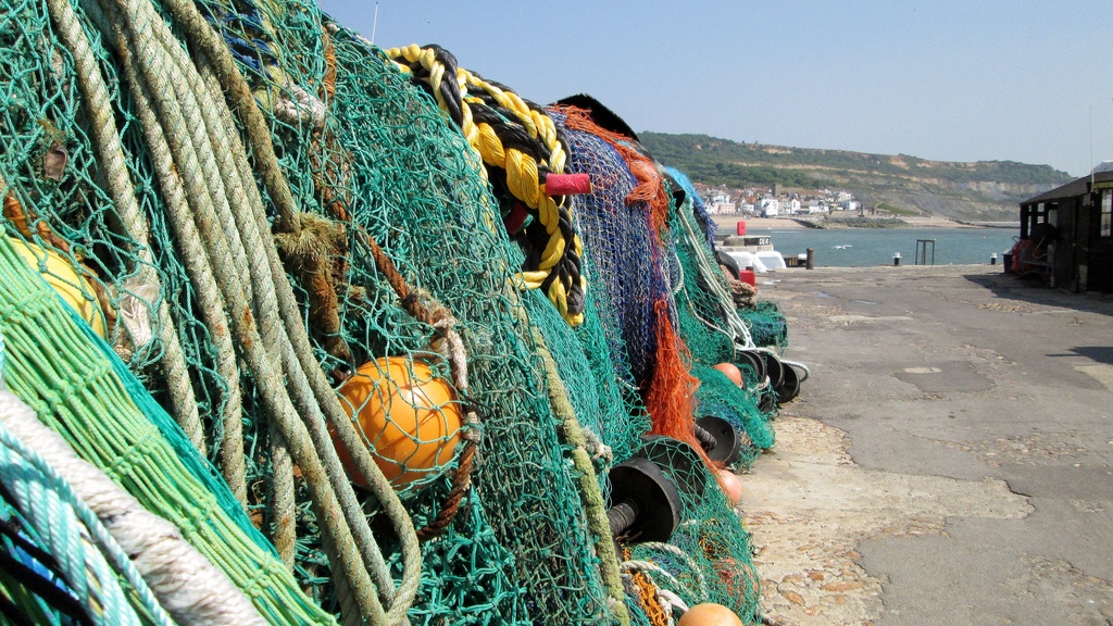 fishermen's nets on The Cobb, at Lyme Regis by quietpurplehaze