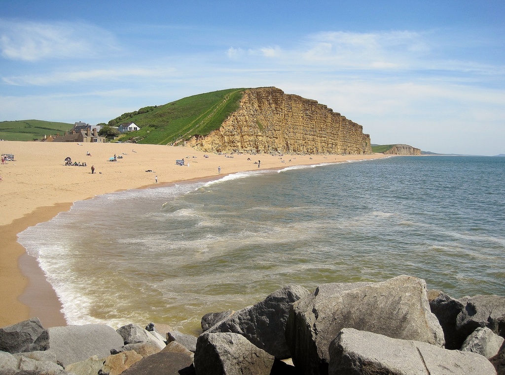 alternative view of the beach and 'Broadchurch' cliffs at West Bay by quietpurplehaze
