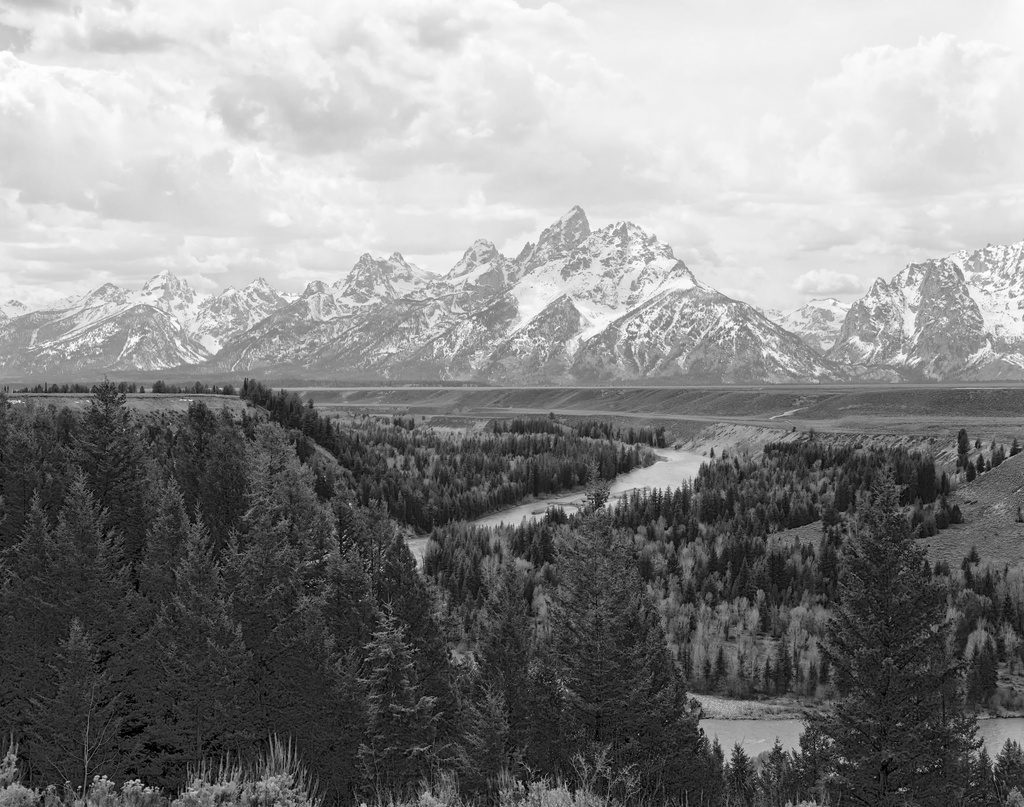 The Tetons and Snake River (after Ansel Adams) by peterdegraaff