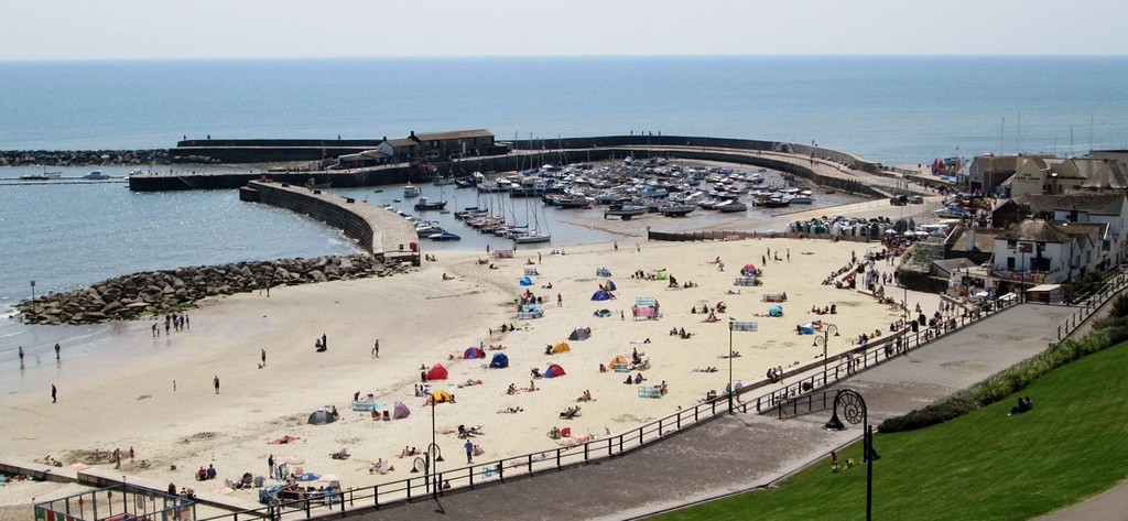 the beach at Lyme Regis and the Cobb by quietpurplehaze
