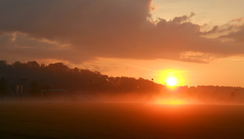 Fog on the soccer field by mittens