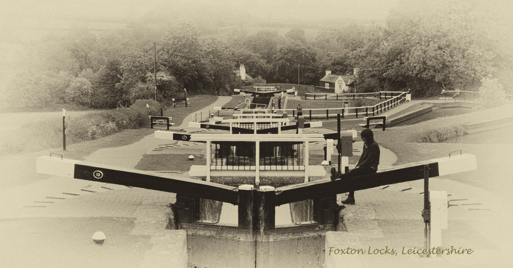 Foxton Locks postcard view ~ 2 by seanoneill