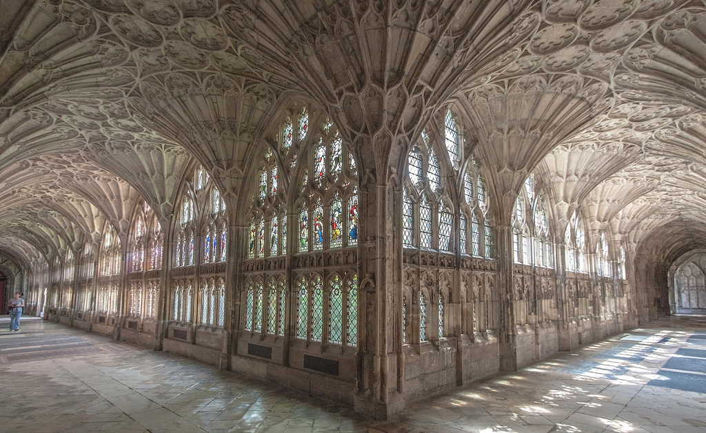 The cloisters in Gloucester cathedral by dulciknit