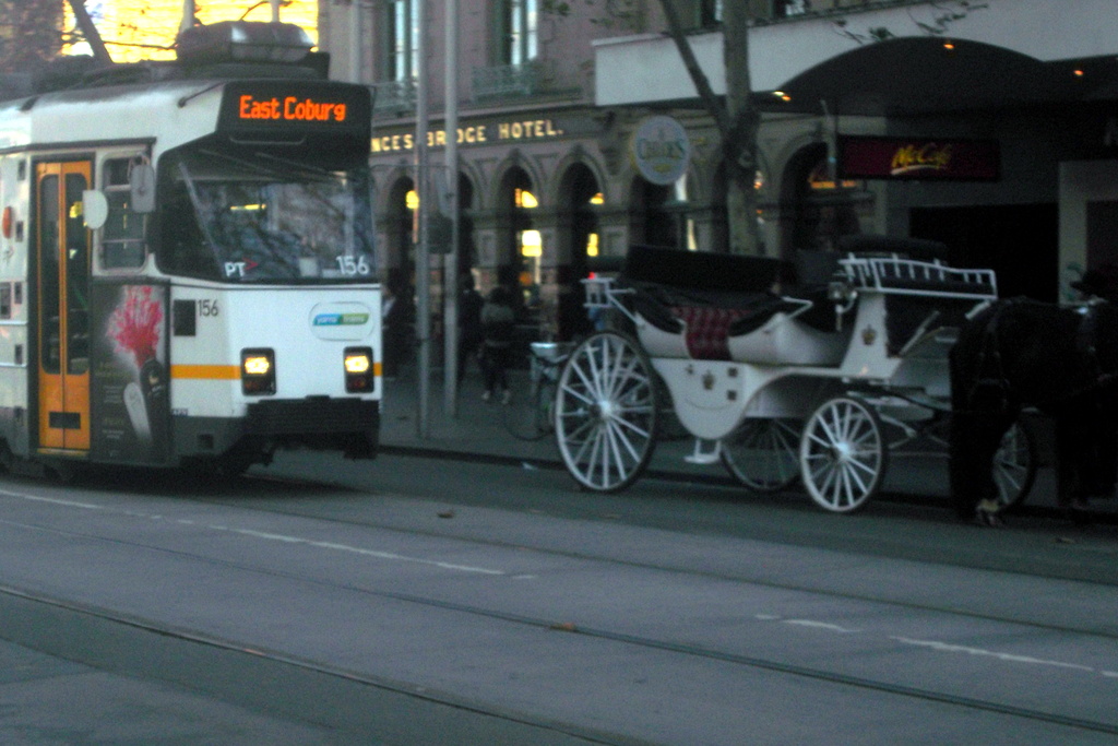 Tram &Horse buggy Melbourne by marguerita