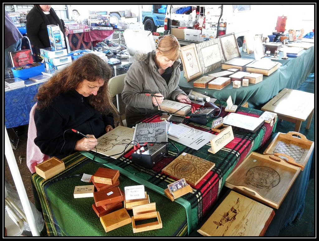 Doing Pyrography at the country market by kerenmcsweeney