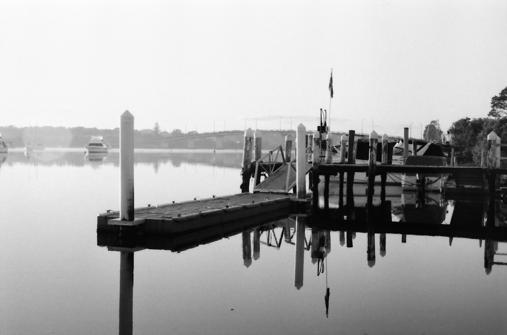 Gas pump on pier by peterdegraaff