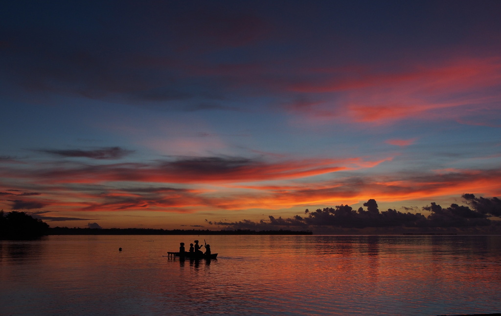 Another PNG canoe another sunset by lbmcshutter