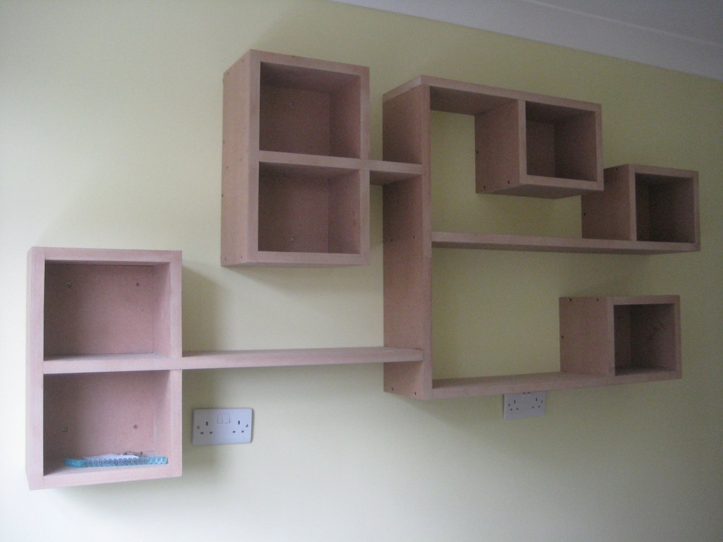 New shelves waiting to be painted by foxes37