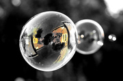 25th Jul 2013 - Double Bubble reflection b&w&y_6073