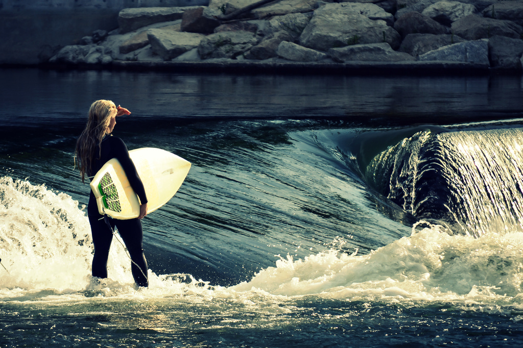 River Surfer Girl by pflaume