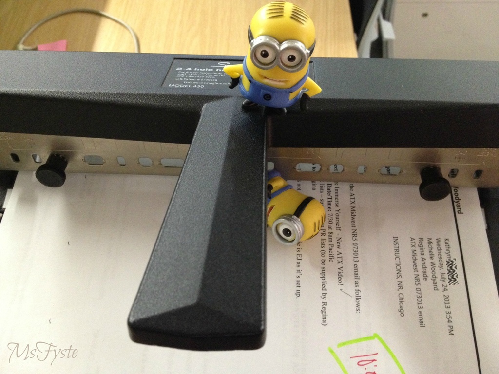 Minions at Work - Importance of Paper Punch Safety by msfyste