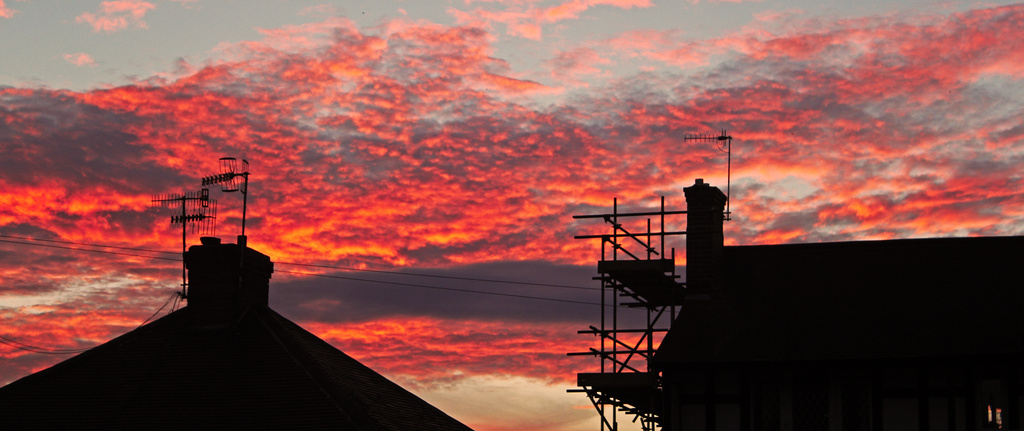 Aerials and Scaffolding Sunset by phil_howcroft