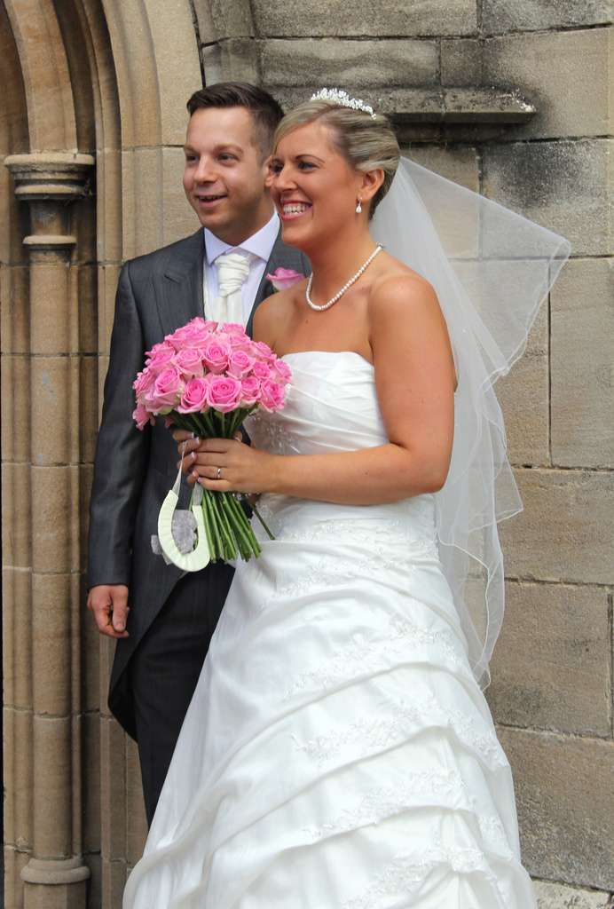 Bride and Groom - Kirsty and Matt - Outside the Church by phil_howcroft