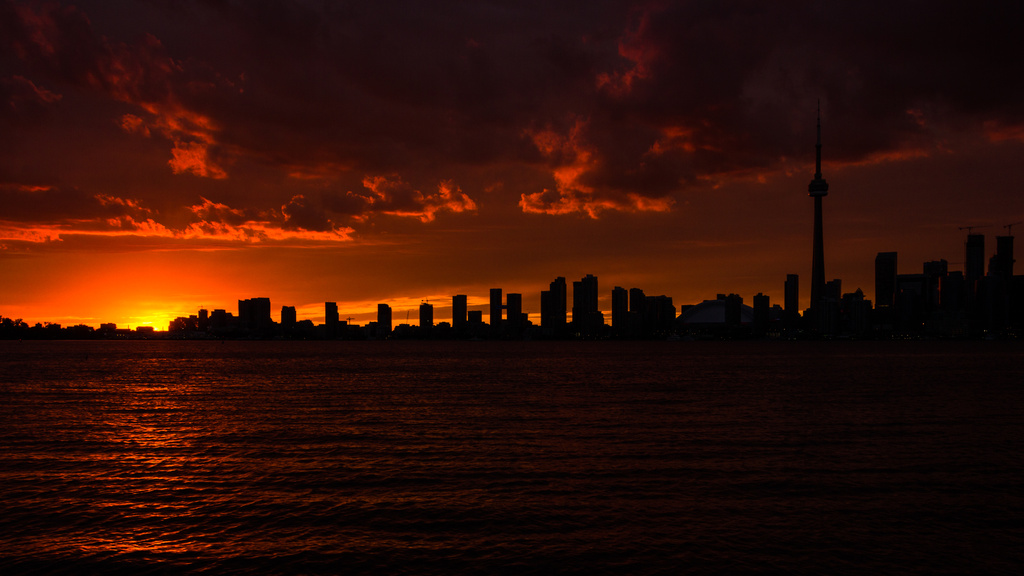city sunset silhouette by northy
