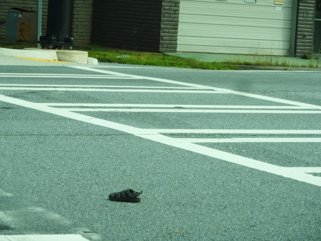 shoe in the road by margonaut