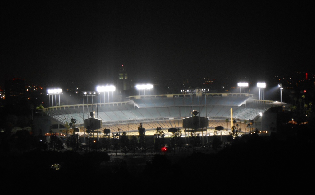 Dodger Stadium at Night by jnadonza