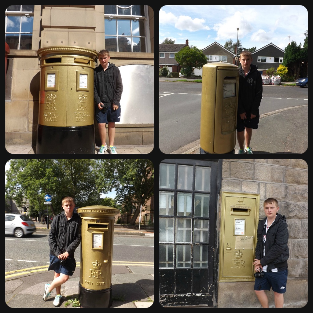 Golden Postboxes in all shapes and sizes by plainjaneandnononsense