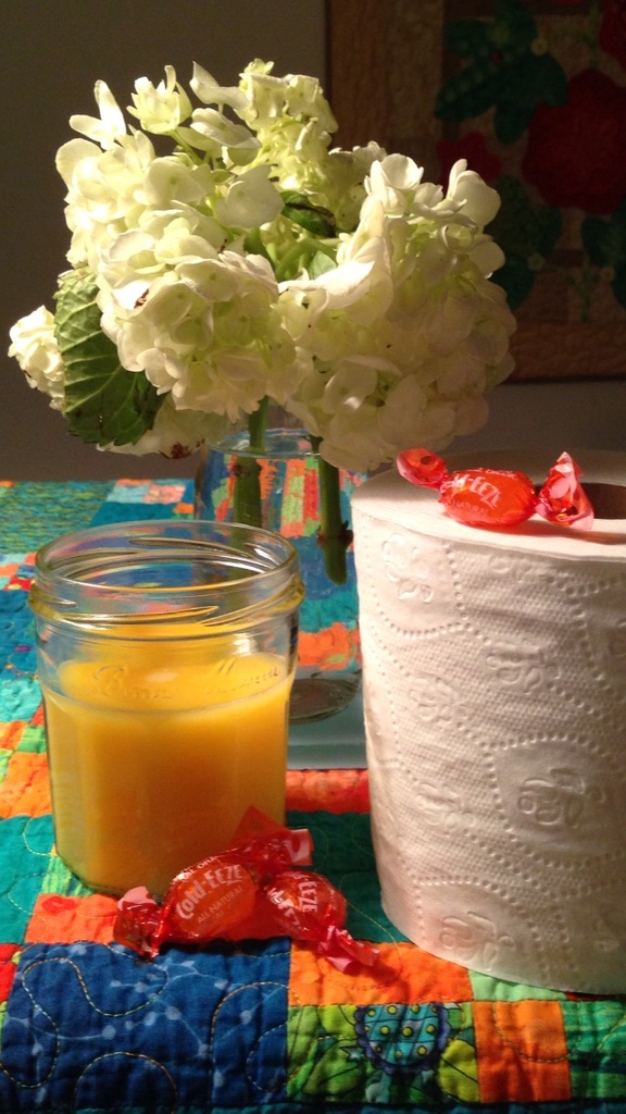 still life with orange juice and cold-eeze by wiesnerbeth