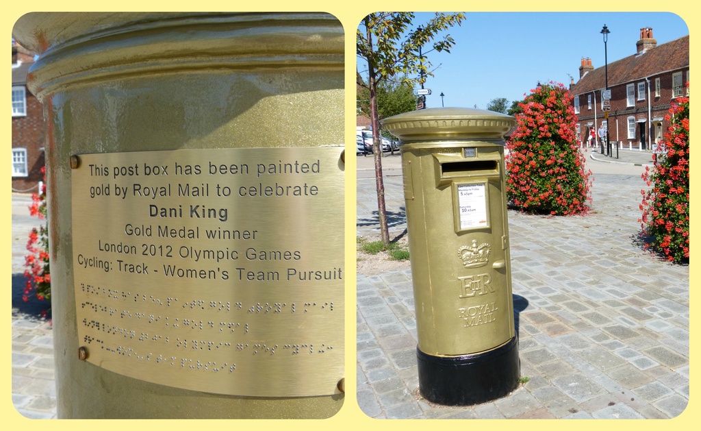 gold painted postbox..........  by quietpurplehaze