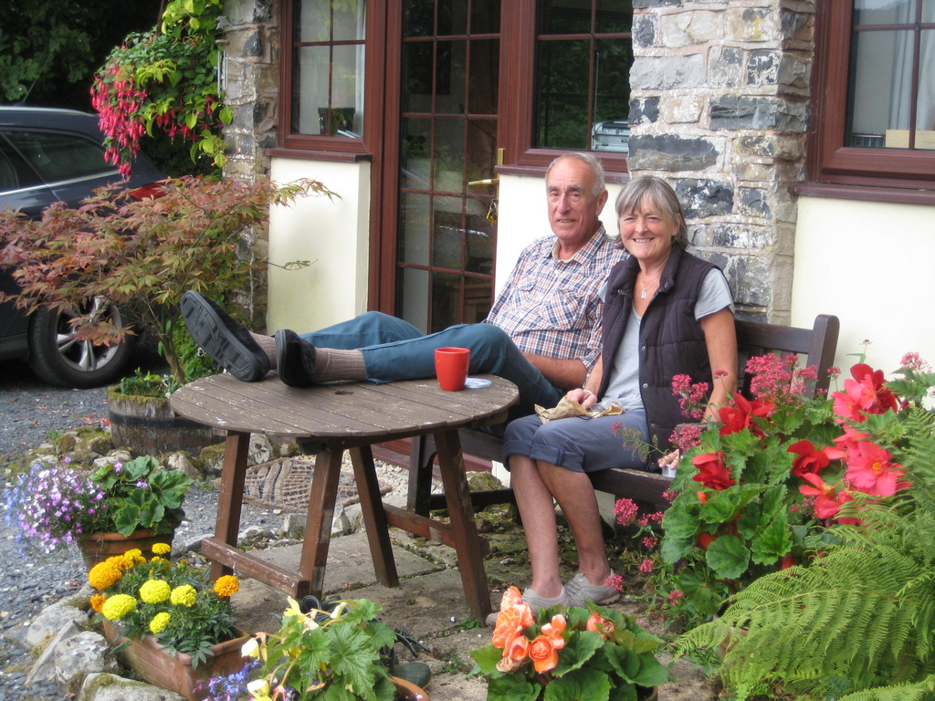 John and Pamela outside the Cottage by susiemc