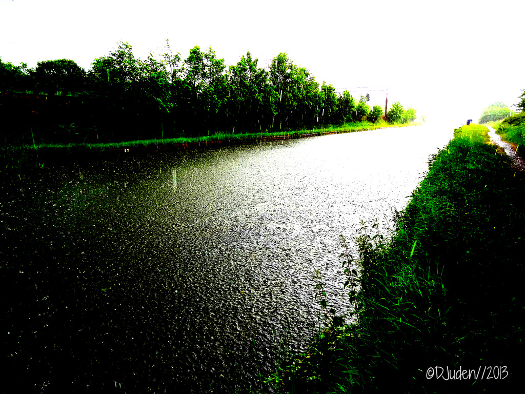 Rain Rippled Canal. by darrenboyj