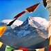 Nepal, Buddhist prayer flags by streats