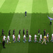 Aston villa and Newcastle United walk out onto the pitch by mariadarby