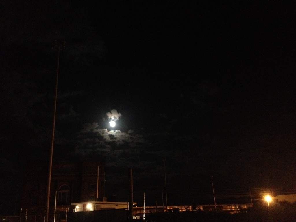 Full moon over Port of Charleston, SC by congaree