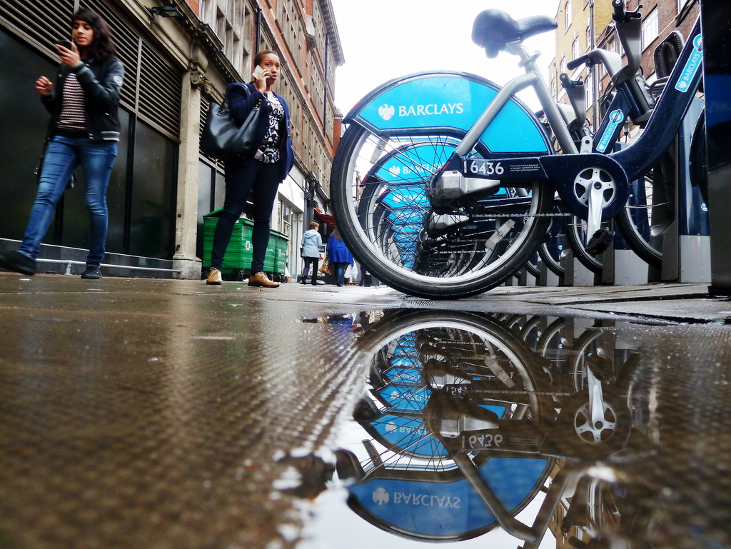 Bikes and puddle by boxplayer