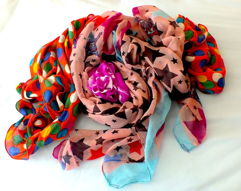Swirl of scarves by kiwinanna