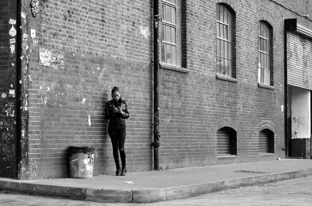 Girl and Bin by andycoleborn