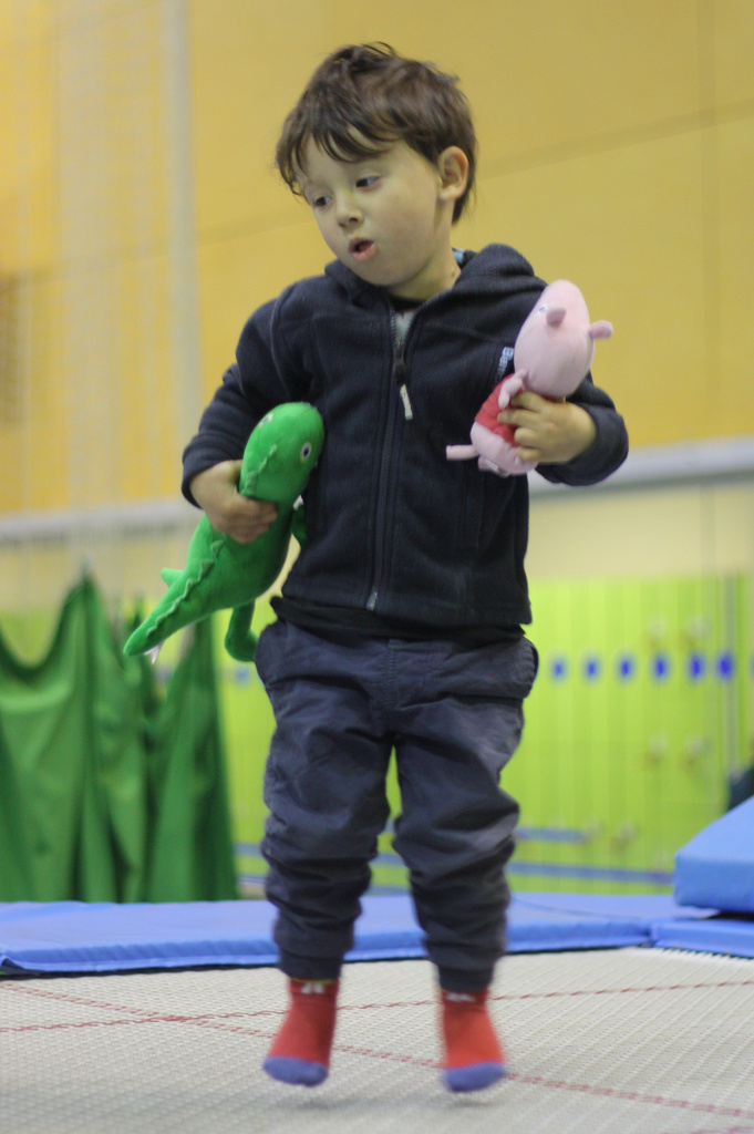 Trampolining with Mr Dinosaur and Peppa Pig by thuypreuveneers