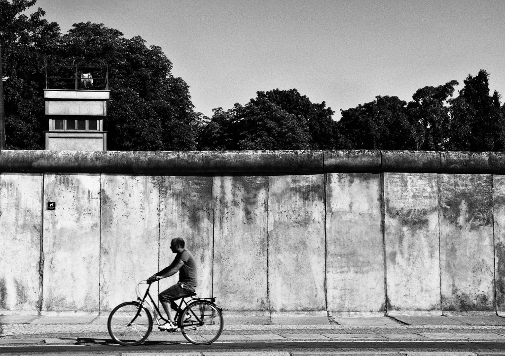 Cycling past the wall by seanoneill