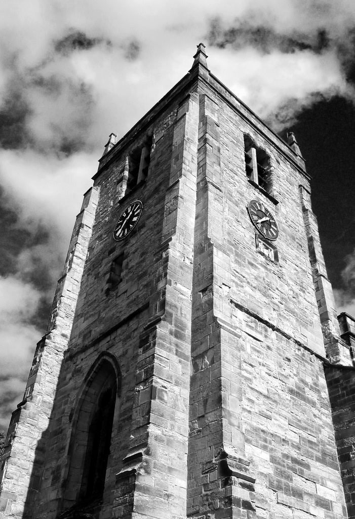 St. Mary's Church Tower In Monochrome by phil_howcroft