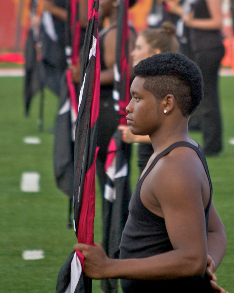 Member of the UL Marching Band Flag Corps by eudora