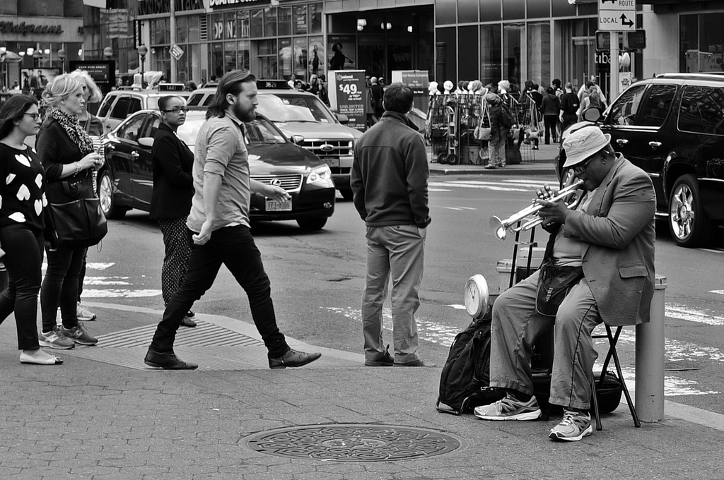 Trumpet player on 14th Street by soboy5