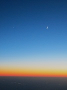 7th Oct 2013 - Moon, Star, Sunset from a Dirty Plane Window