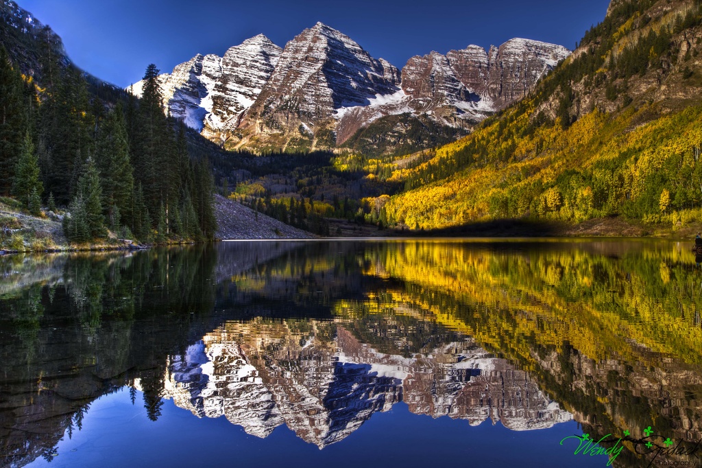 Maroon Bells Reflection...Lucky to get this Shot! by exposure4u
