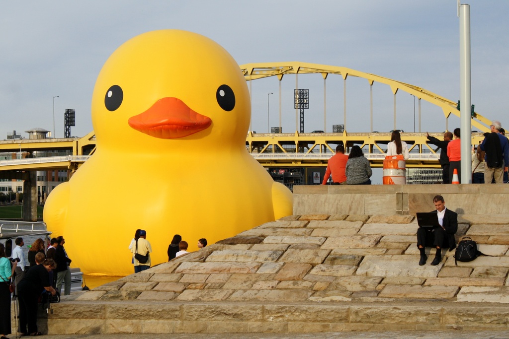 Giant rubber ducky by mittens