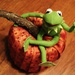 Kermit atop Pumpkin by edorreandresen