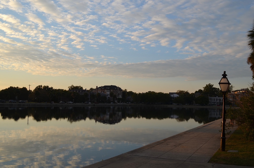 Sunset at Colonial Lake, Charleston, SC by congaree