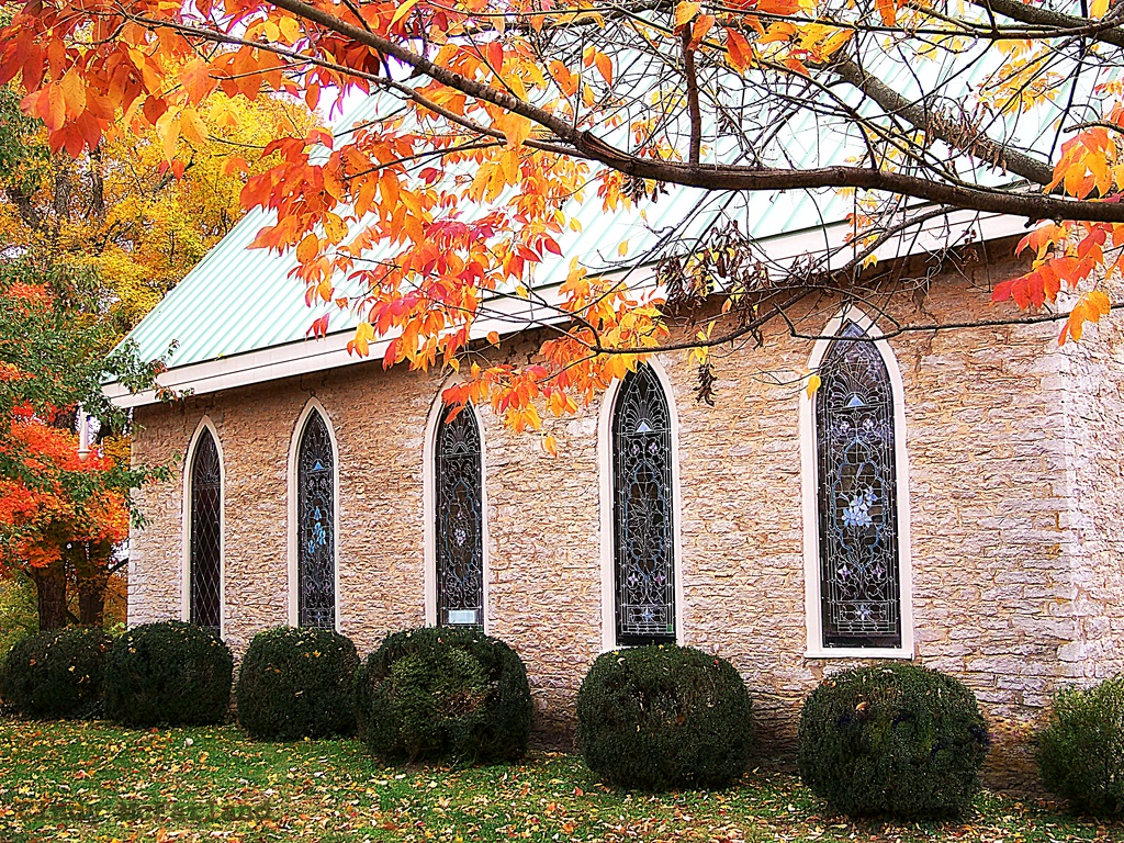 Country church in the fall by cindymc
