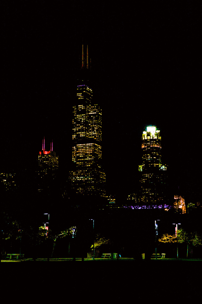 Neon Chicago Skyline by jyokota