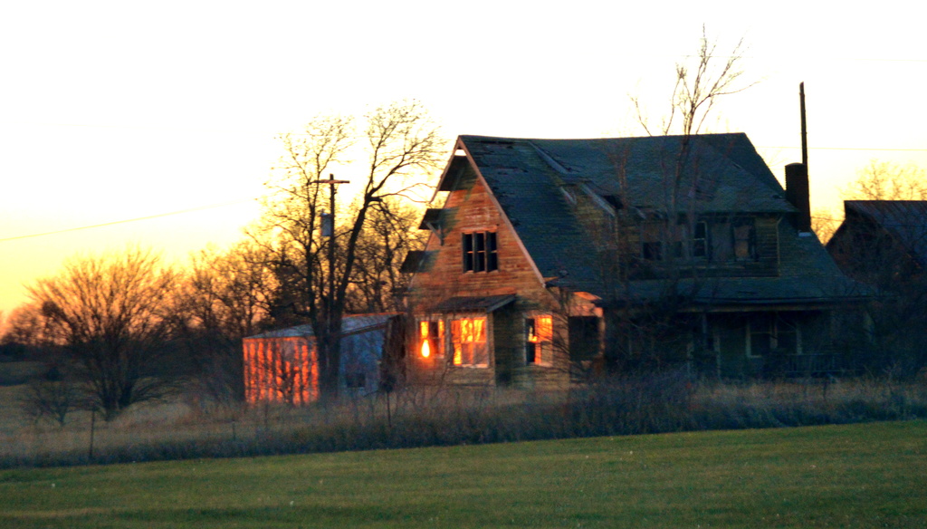 Abandoned Farm House Aglow by kareenking