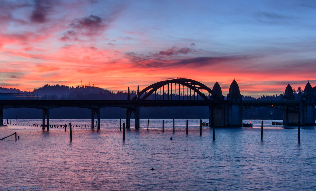 Sunrise Behind the Bridge  by jgpittenger
