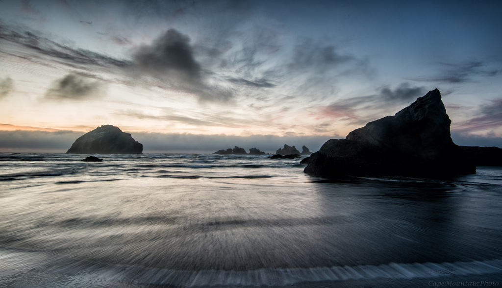 Lines In the Sand At Bandon Rocks  by jgpittenger